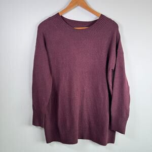 NWT PURE J JILL ROUND NECK SWEATER ACAI MULTI PURPLE WOMENS MEDIUM QUIET LUXURY